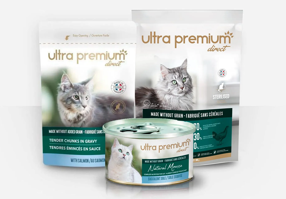 1 € l'échantillon croquettes et pâtées pour chats Ultra Premium Direct